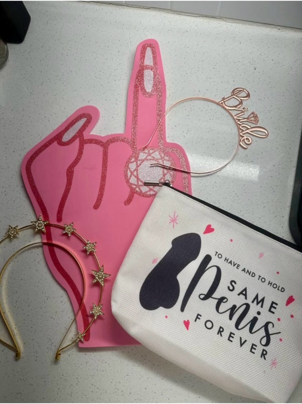 Bachelorette Bundle - Headbands, Makeup Bag, and Foam Finger